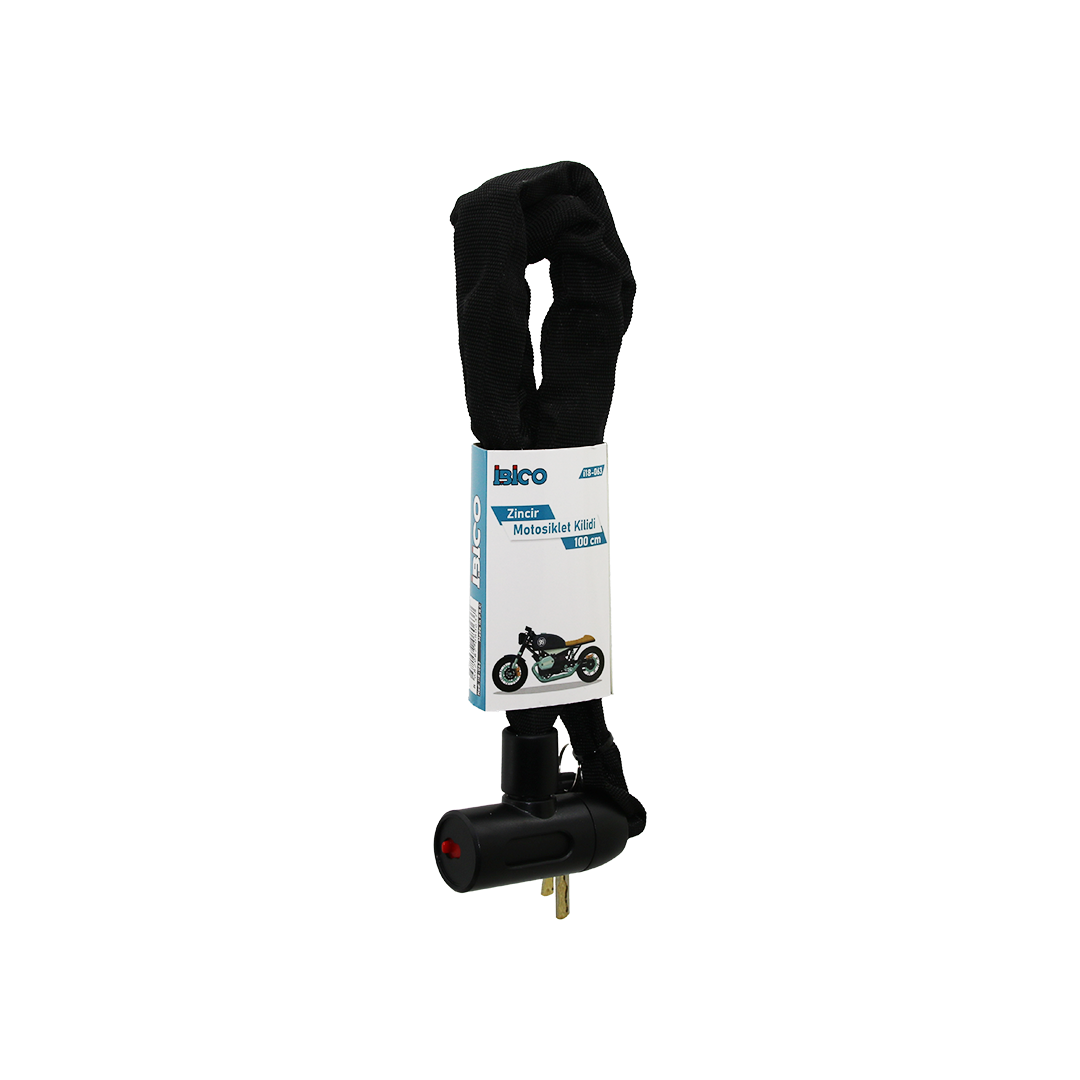 Zincirli Anahtarlı Motosiklet ve Bisiklet Kilidi 100 cm