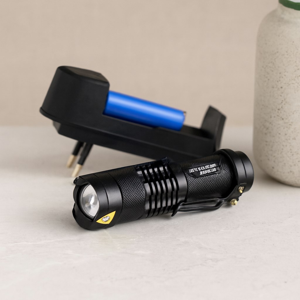 Zoomlu COB LED Metal El Feneri 9 cm (2in1)