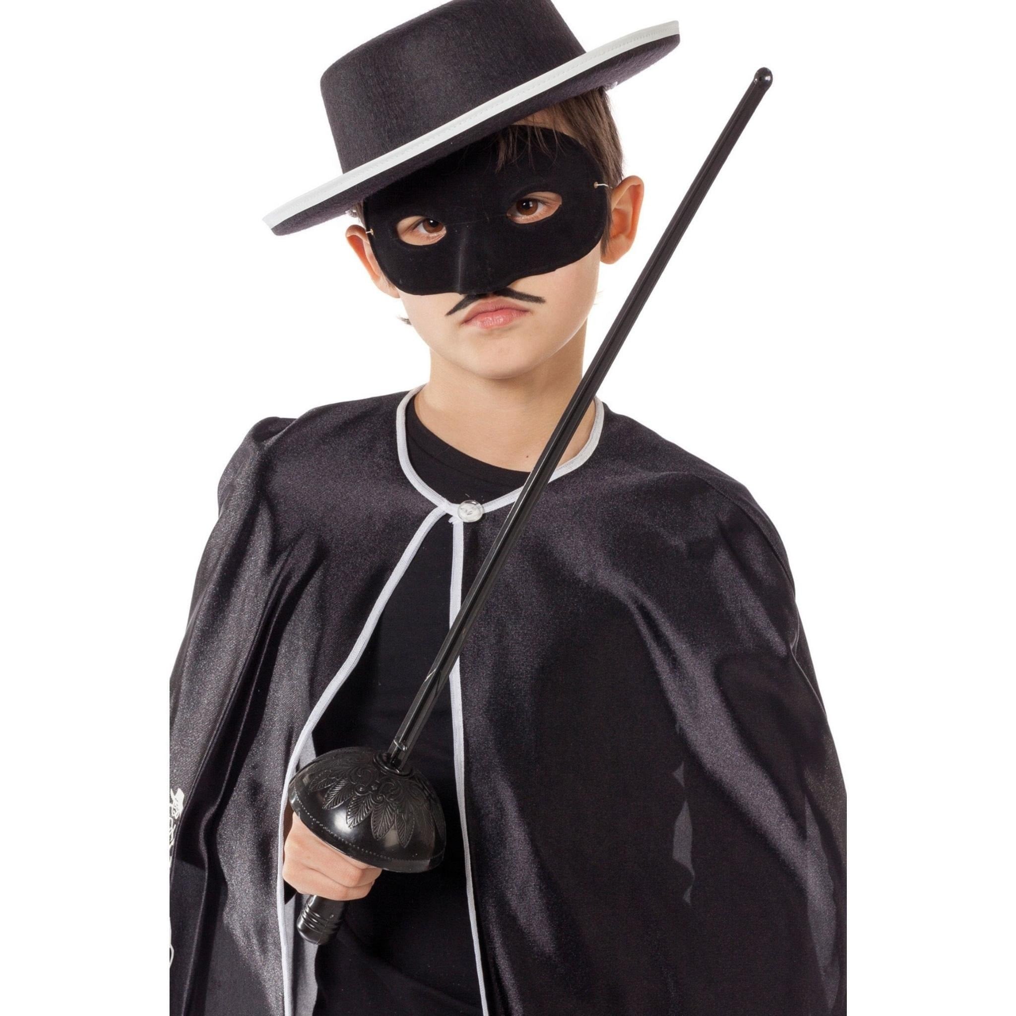 Zorro Kostüm Plastik Aksesuar Seti – Maske ve Kılıç (67 cm)