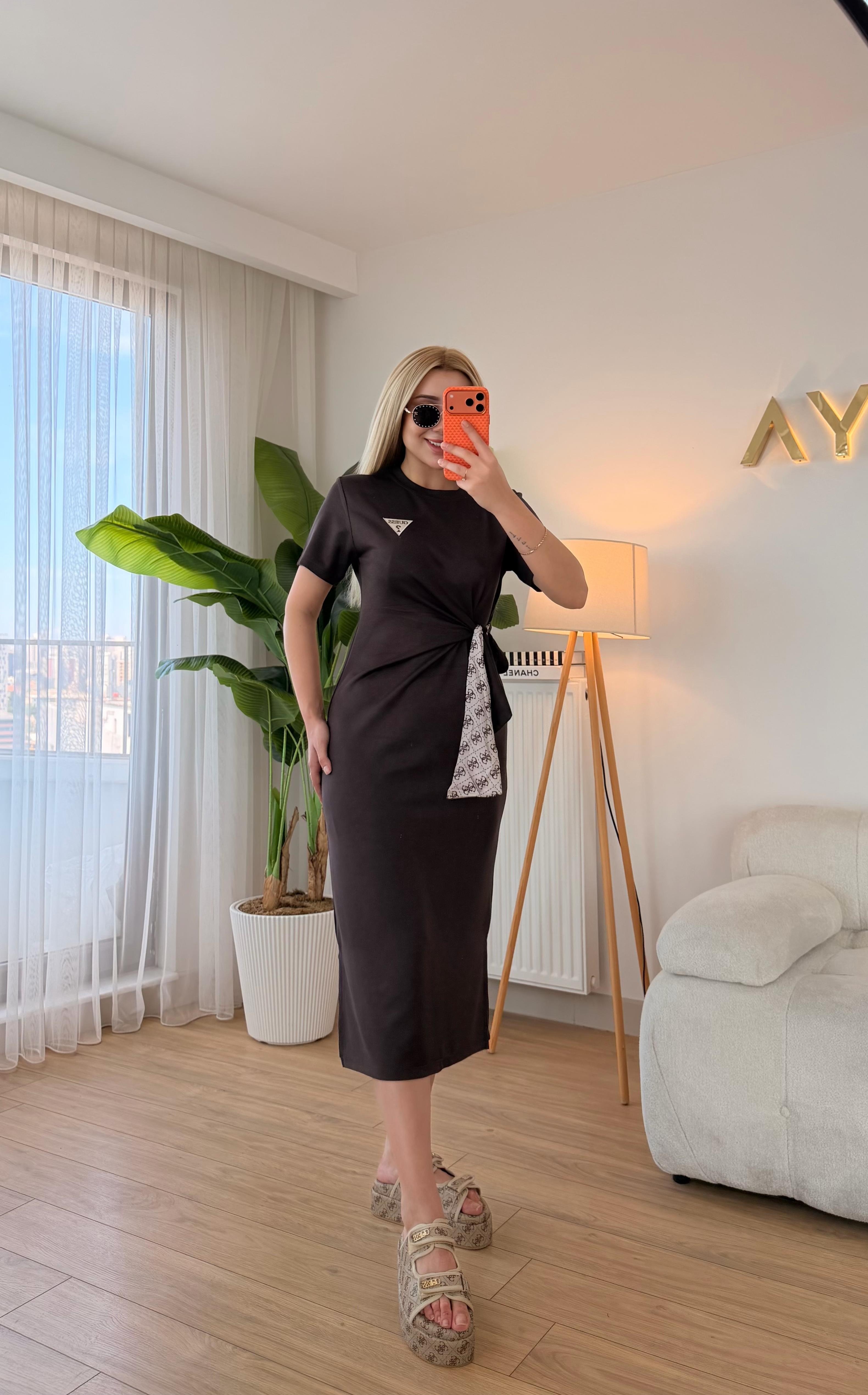KLASİK ELBİSE ACI KAHVE