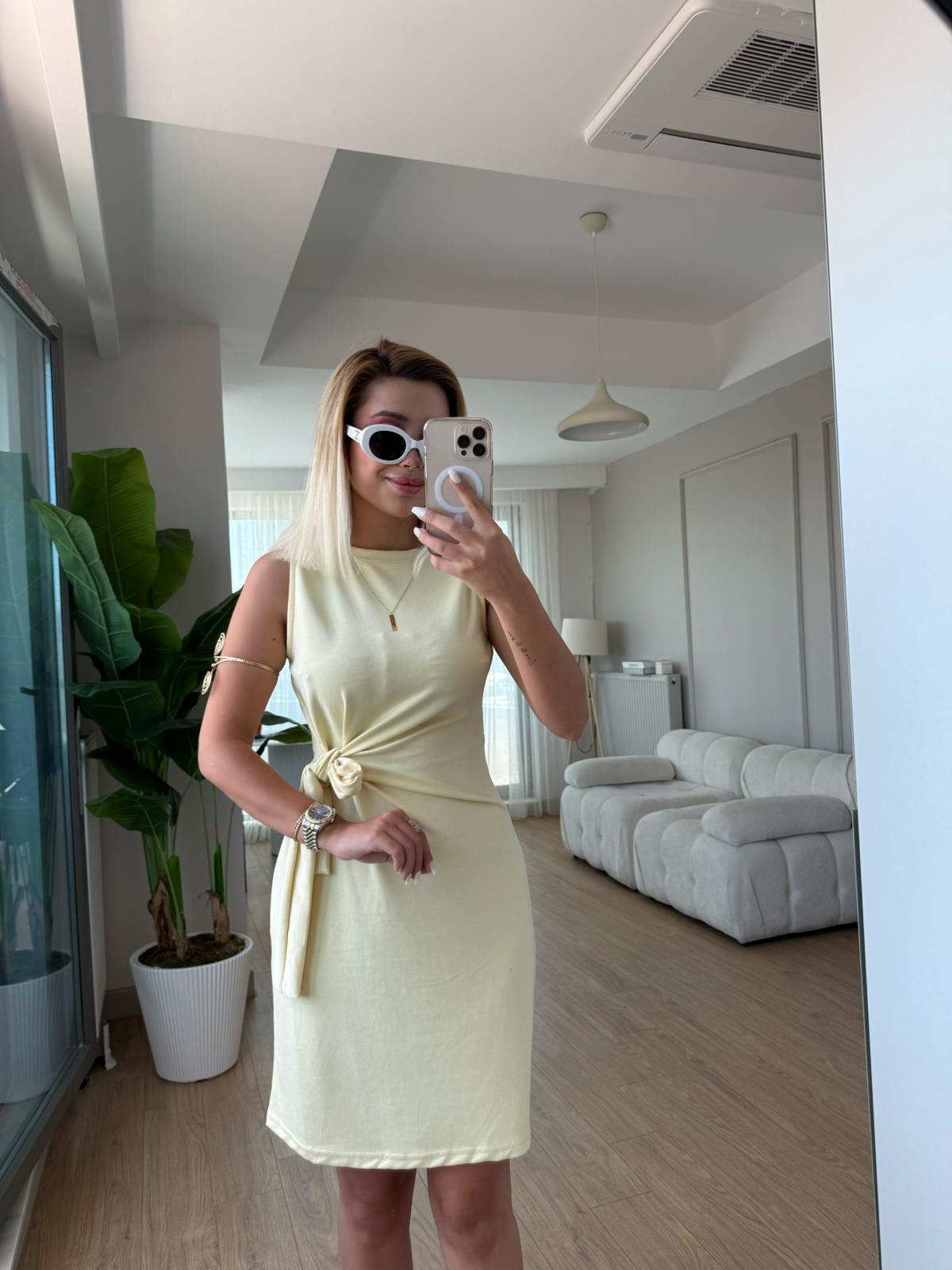 Modal kısa elbise sarı