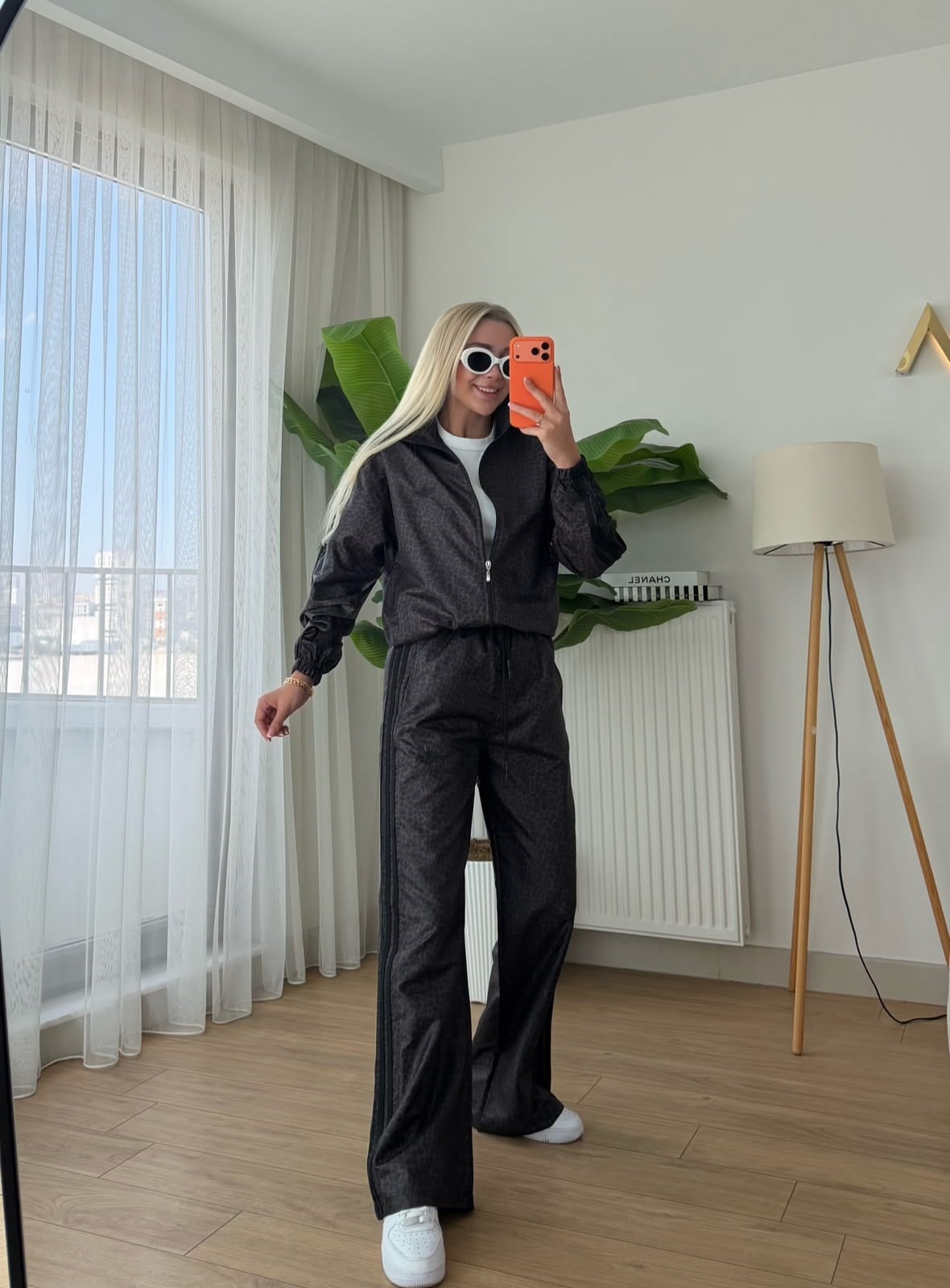 PALAZZO LEOPAR  PARAŞÜT TAKIM SİYAH