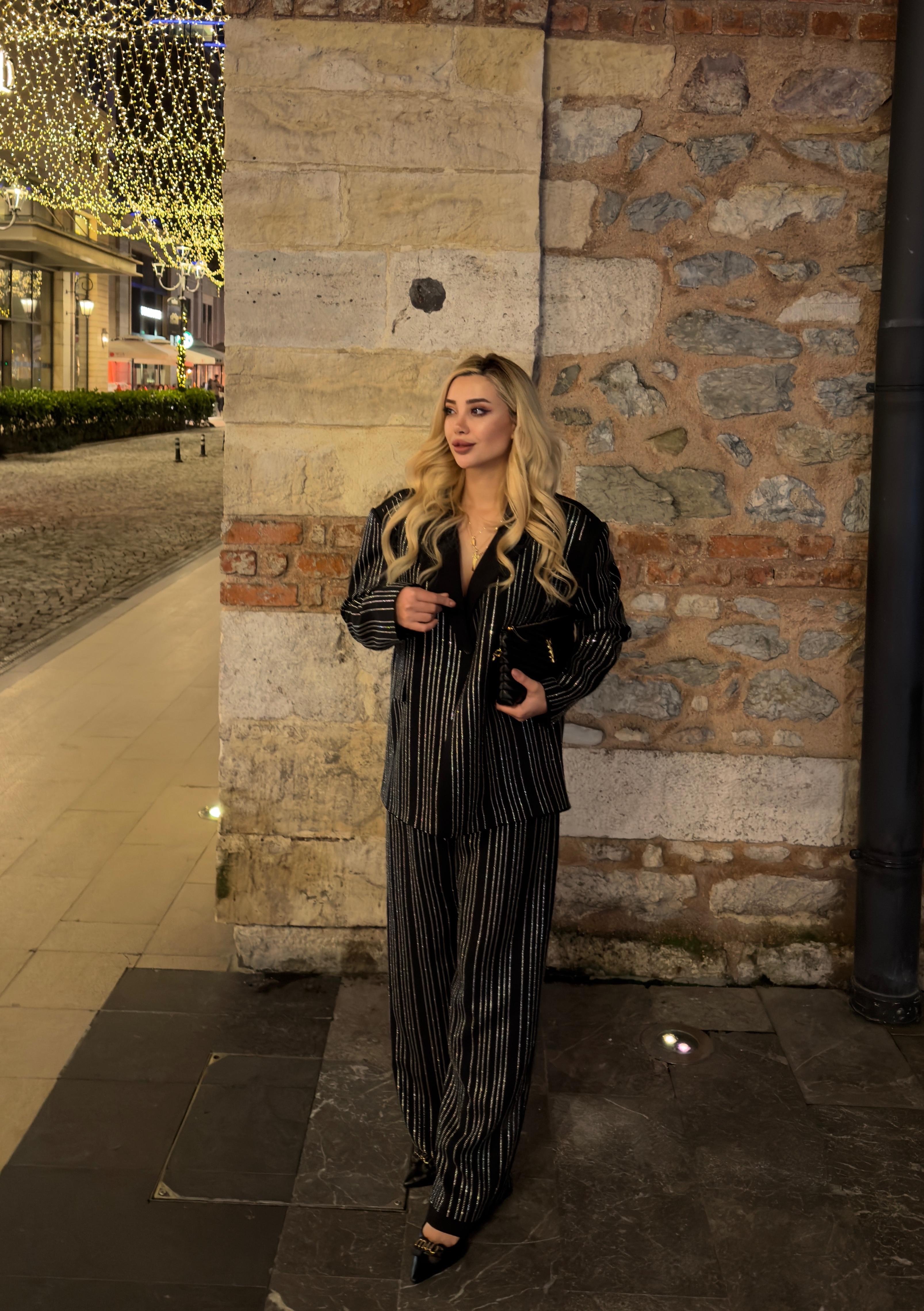 TAŞLI CEKET PANTOLON