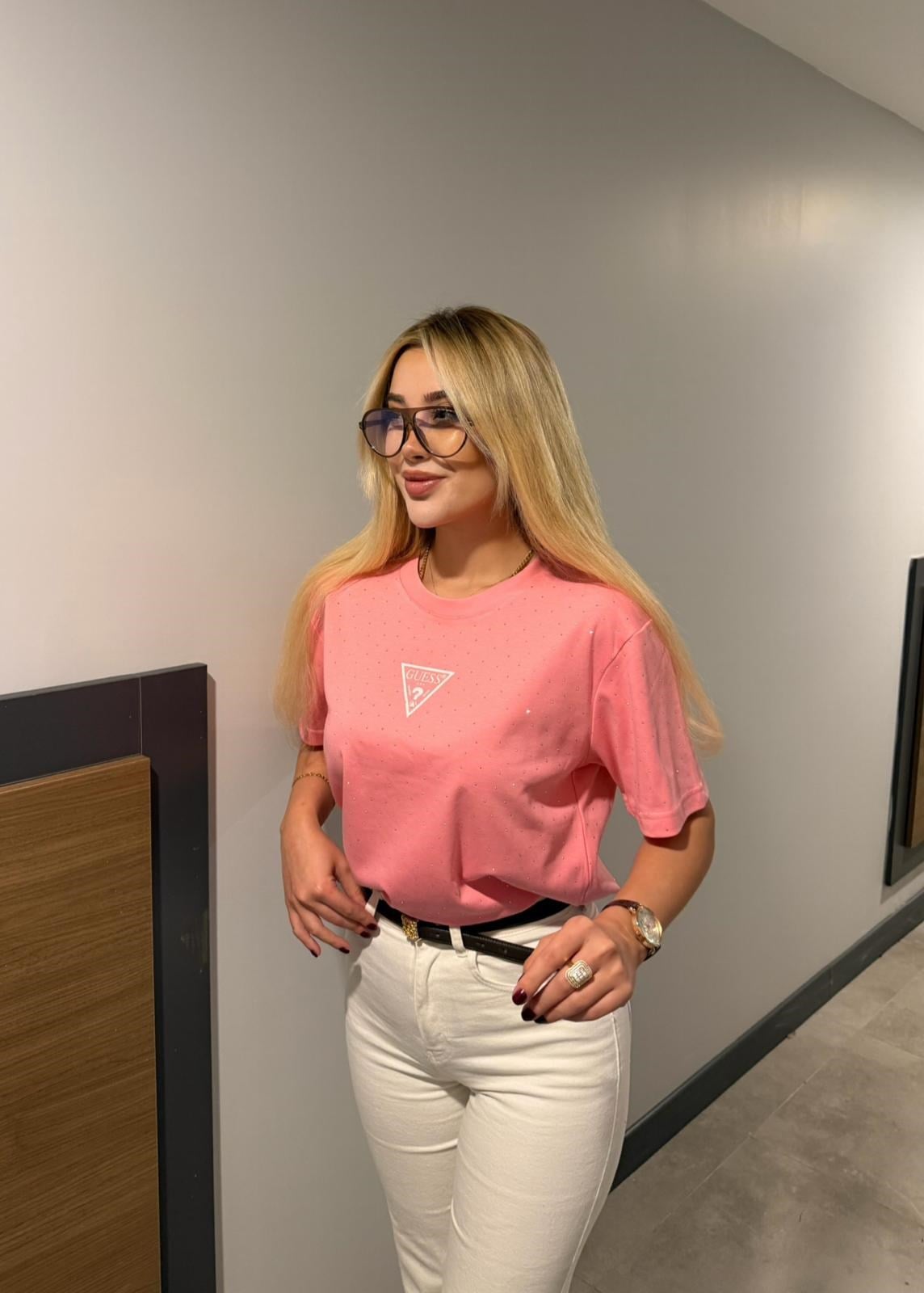TAŞLI TİŞÖRT PEMBE