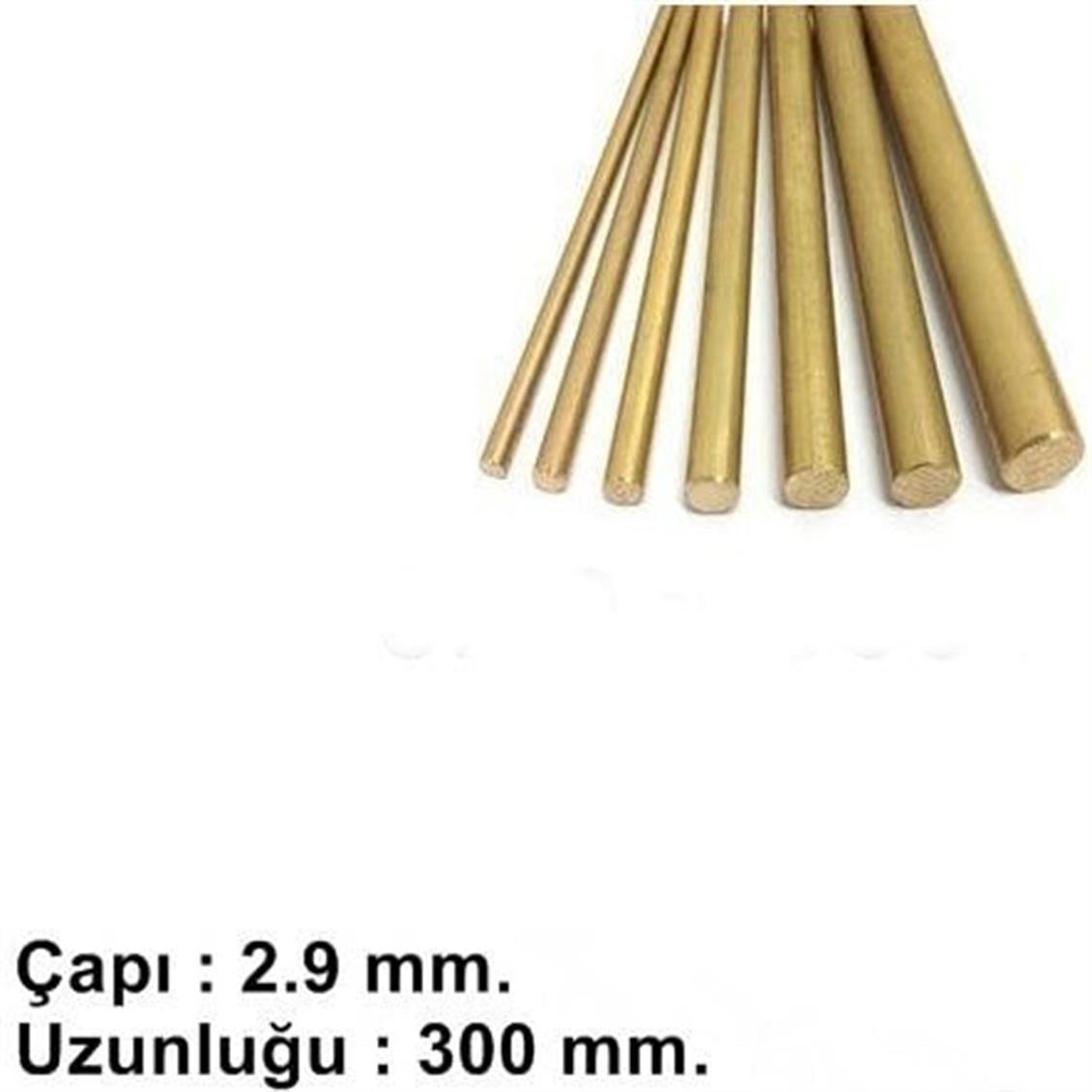 10164 PRİNÇ YUVARLAK ÇUBUK -3,20 MM. -UZUNLUK 305