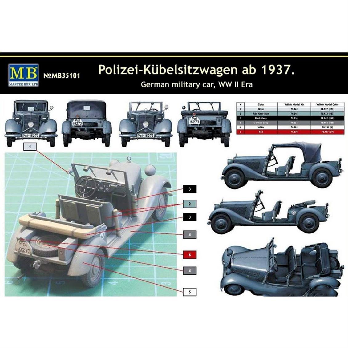 35101 1/35 POLİZEİ-KUEBELSİTZWAGEN AB 1937, GERMAN