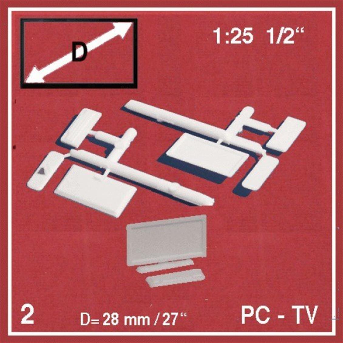 572301 1/25 BİLGİSAYAR -BEYAZ -2 ADET