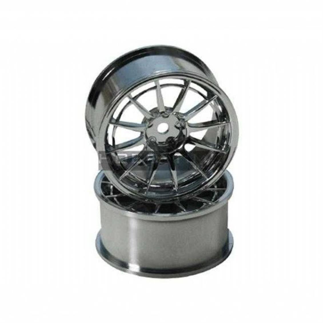 8306KS4 BLACK/SİLVER 12 SPOKE WHEELS 1 PAİR(1/10 C