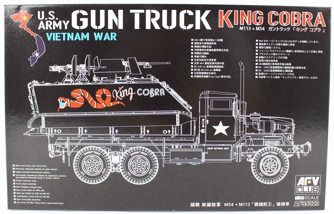 AFV Club AF35323 1/35 M113+M54A2 GUN TRUCK Zırhlı, Silahlı Kamyon Demonte Plastik Maketi