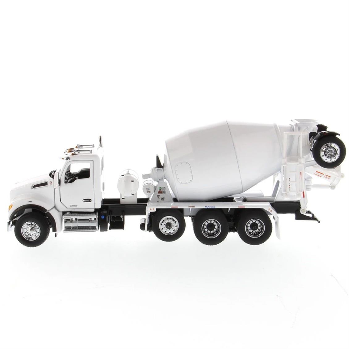Diecast Masters 71081 1/50 Ölçek, Kenworth T880 SBFA 3 akslı Çimento Mikseri, Beyaz, Hazır Metal Model