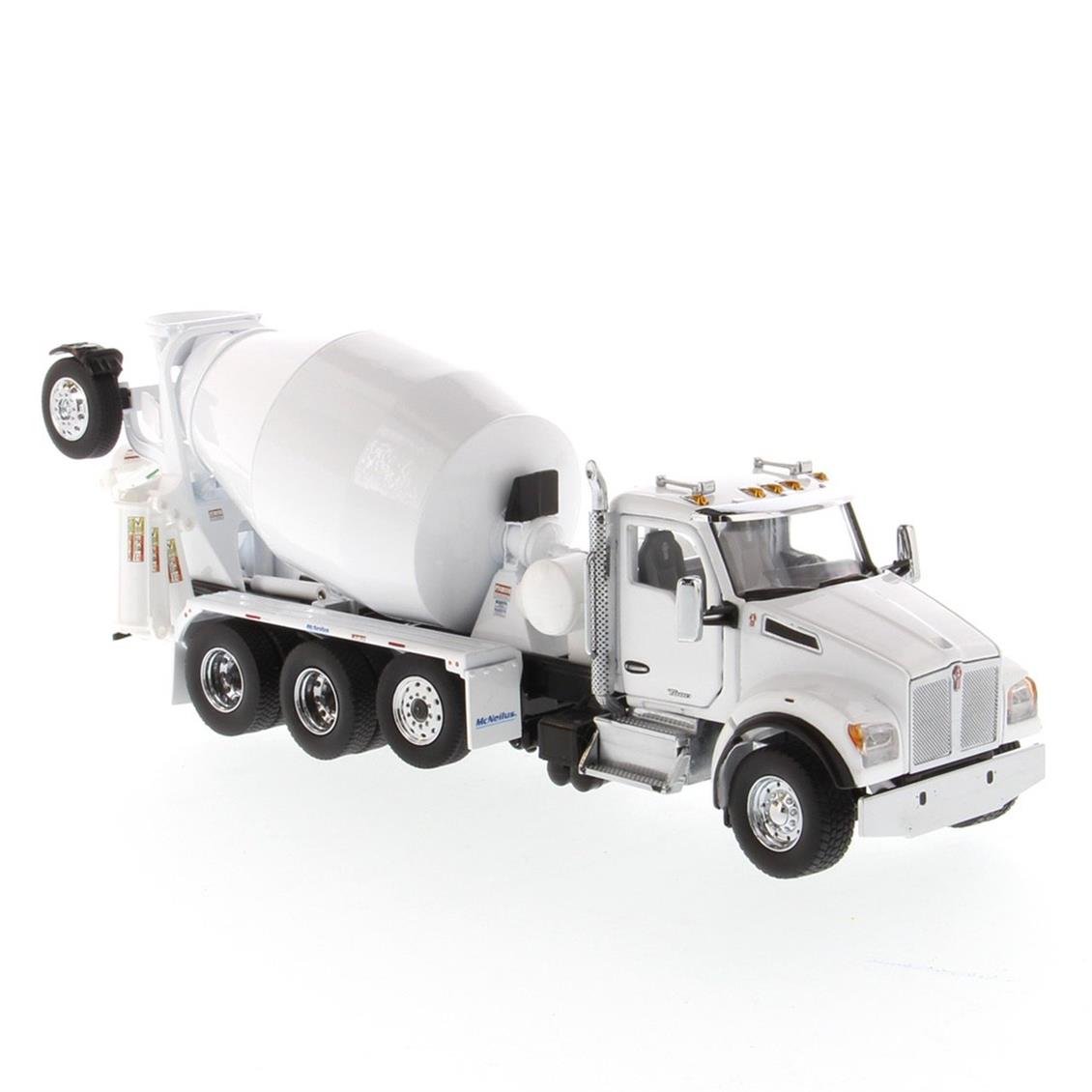 Diecast Masters 71081 1/50 Ölçek, Kenworth T880 SBFA 3 akslı Çimento Mikseri, Beyaz, Hazır Metal Model