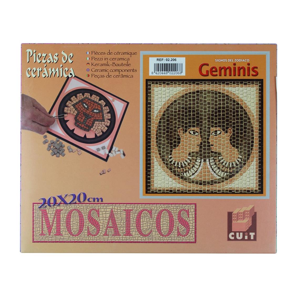 Domenech 2206 İkizler Burcu Simgesi, 20x20 Cm. Demonte Mozaik Taş Puzzle