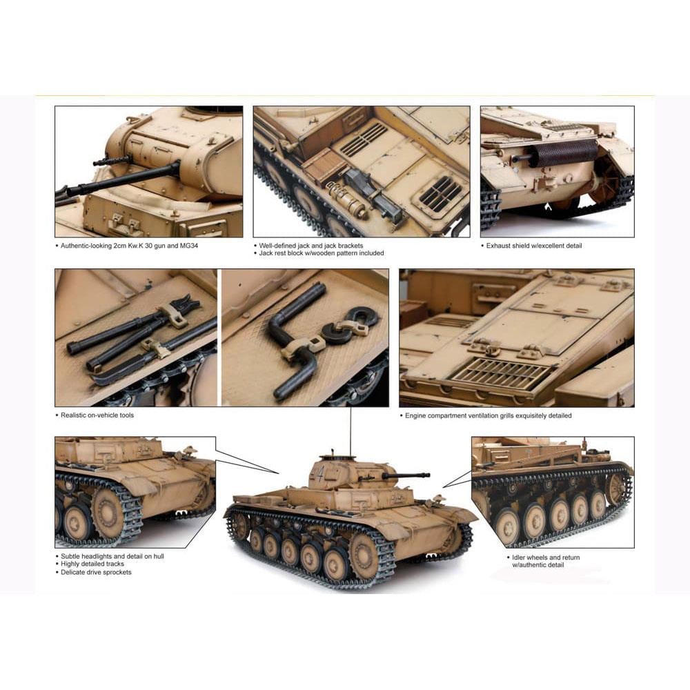 Dragon 75042 1/6 Ölçek,  Pz.Kpfw.II Ausf. C Hafif Tankı Plastik Model Kiti