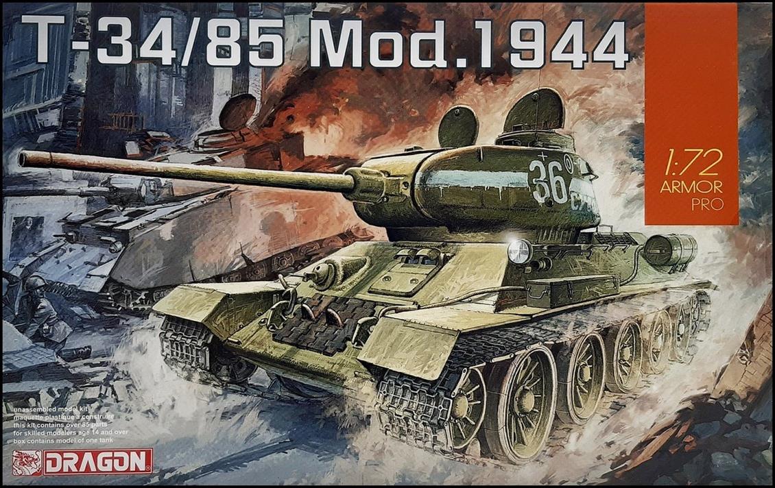 Dragon 7556 1/72 T-34/85 mod. 1944 Tankı Demonte Plastik Maketi