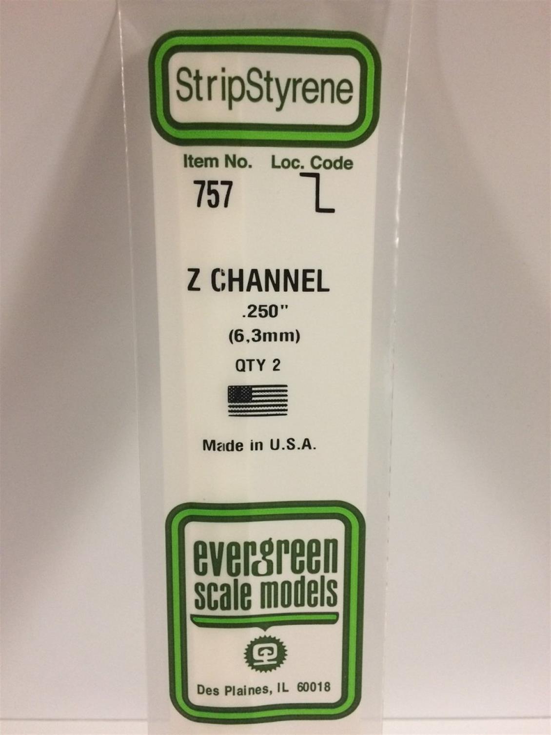 Evergreen 757 6.3x355 mm. Z profil Polistren Çubuk-2 Adet- Beyaz