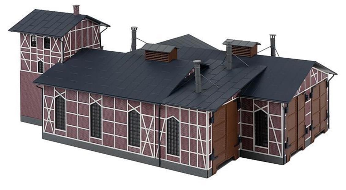 Faller 191769 1/87 3 Hatlı Lokomotif Evi Demonte Plastik Maketi