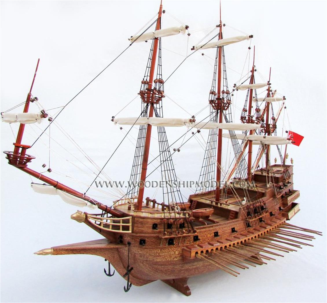 GIANHIEN TS0127W GOKE OSMANLI DONANMASI AHŞAP HAZIR YELKENLİ SAVAŞ GEMİSİ MAKETİ