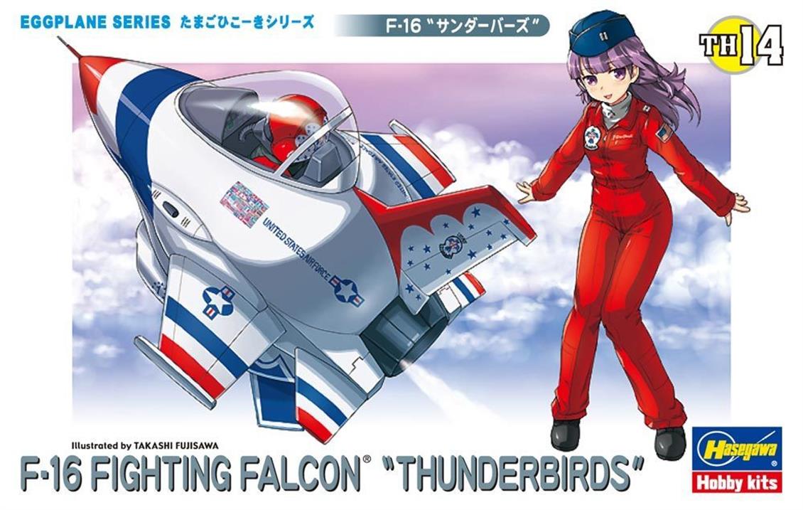 Hasegawa TH14 60124 F-16 Fighting Falcon Thunderbirds Savaş Uçağı (Eggplane Serisi) Demonte Plastik Maketi