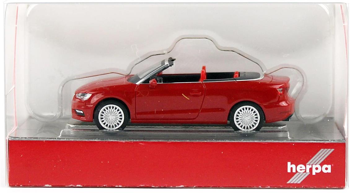 Herpa 038300-002 1/87 Ölçek Audi A3 Cabrio, Kırmızı, Sergilemeye Hazır Model Araç