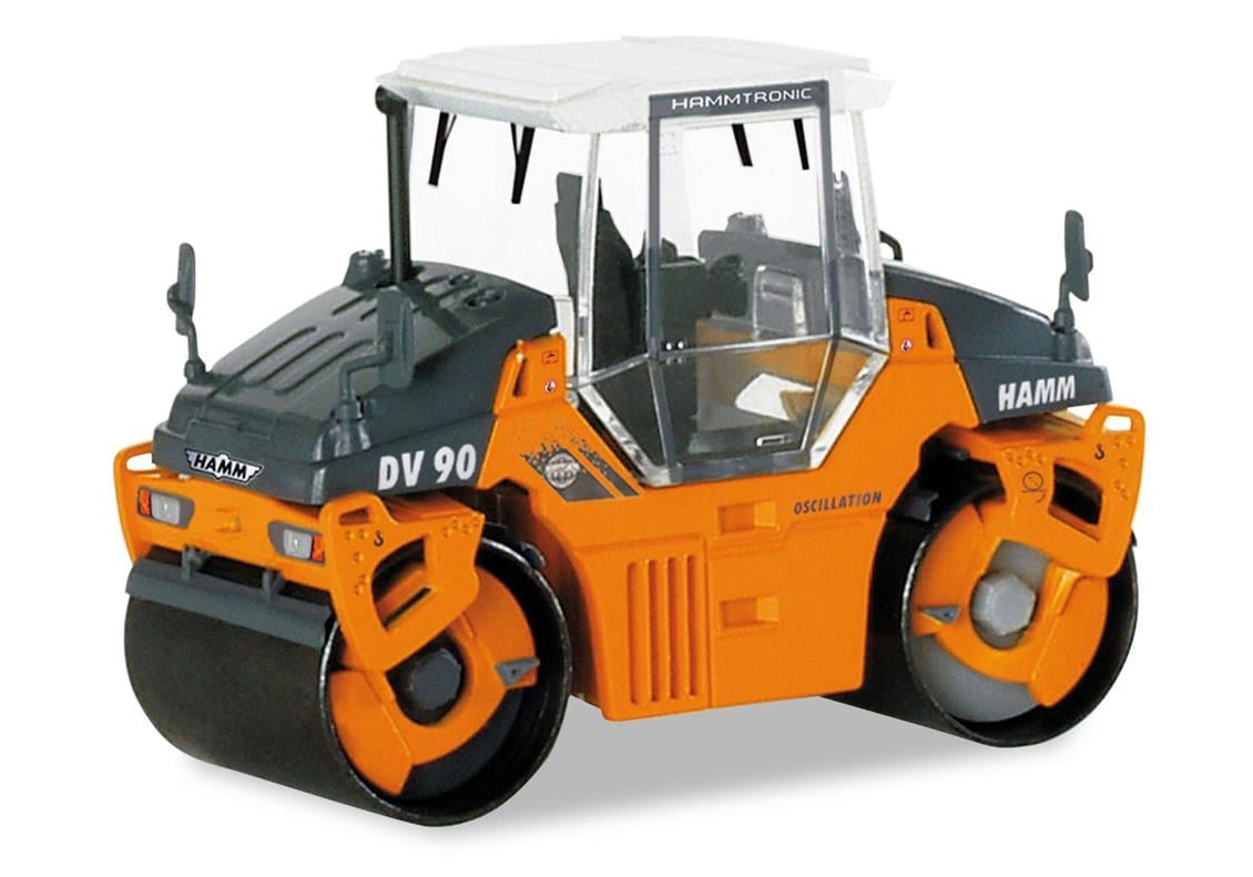 Herpa 154291 1/87 Ölçek, HAMM DV90 Vibrasyonlu Silindir, Sergilemeye Hazır Model Araç