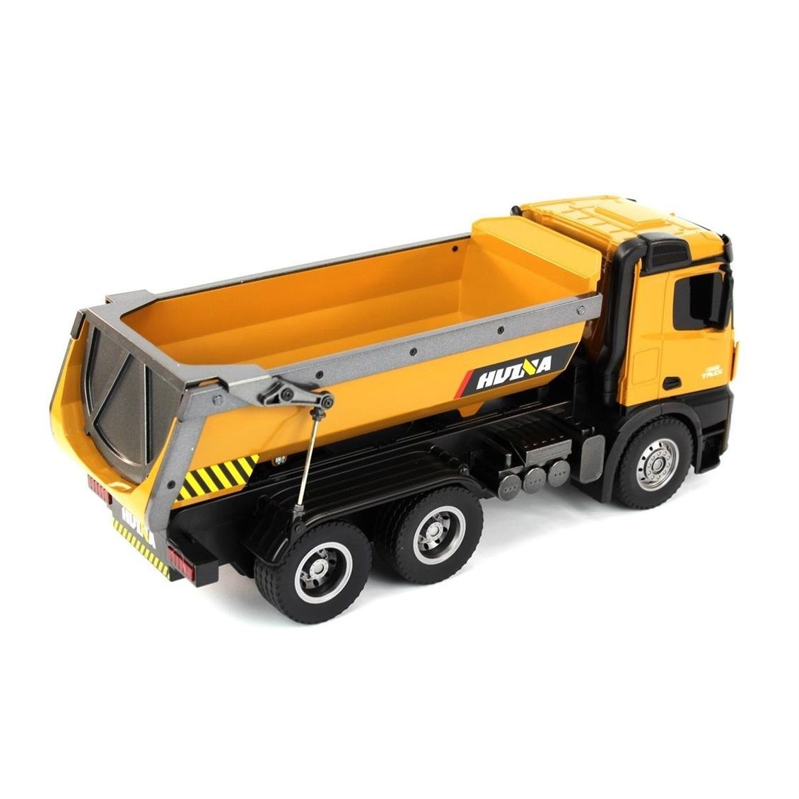 Huina 1573 1/14 Ölçek, Damperli Kamyon, Metal Destekli, 10 Kanal Uzaktan Kumandalı İş Makinası