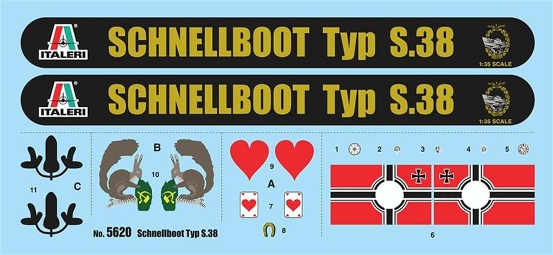 Italeri 5620S 1/35 Schnellboat TYP S-38 Torpido Gemisi Demonte Plastik Maketi