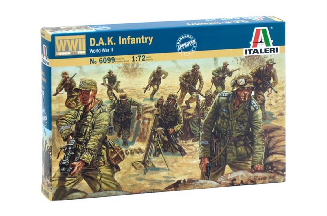 Italeri 6099S 1/72 WWII D.A.K. Piyade Askerleri Demonte Plastik Maket Seti