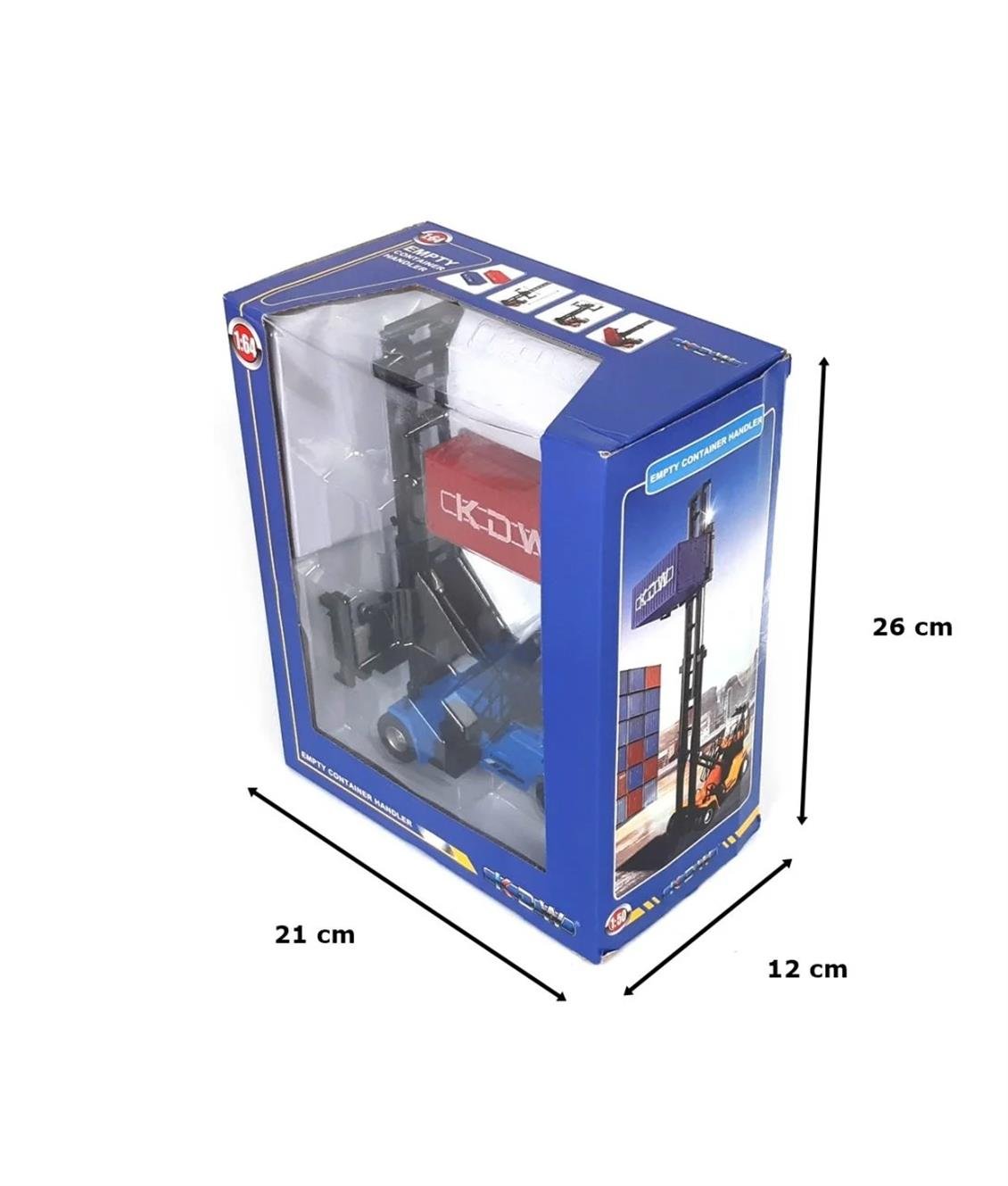 KAIDIWEI 625049 1/50 EMPTY CONTAINER-MAVİ ARAÇ/KIRMIZI KONTEYNER