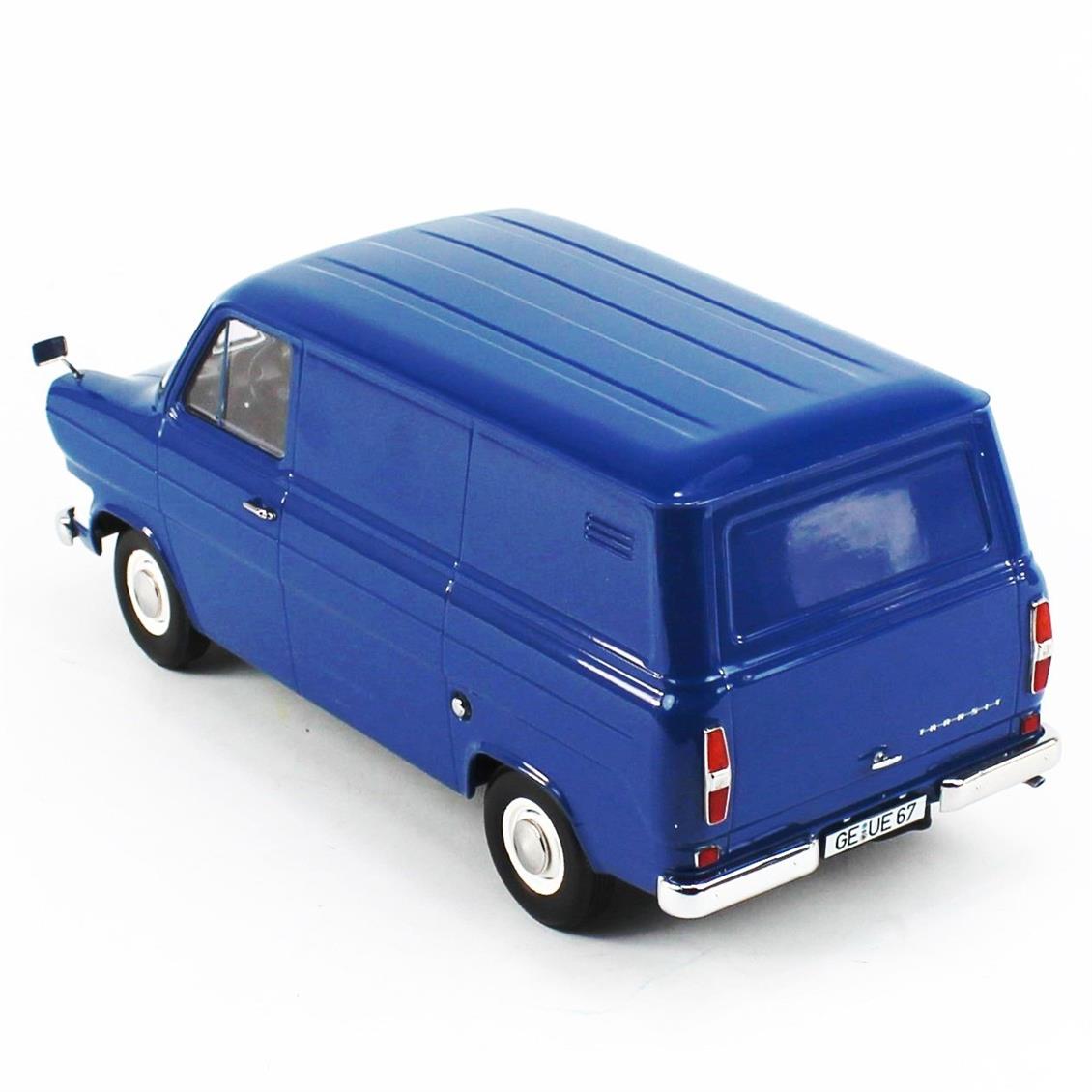 KKscale 180491 1/18 1965 Ford Transit Van, MKI, Mavi, Sergilemeye Hazır Metal Van Kamyonet Modeli
