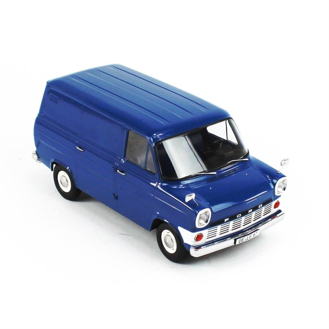 KKscale 180491 1/18 1965 Ford Transit Van, MKI, Mavi, Sergilemeye Hazır Metal Van Kamyonet Modeli