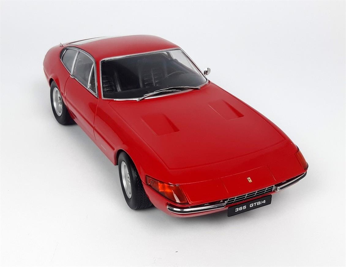 KKscale 180591 1/18 1971 Ferrari 365 GTB Daytona Series 2, Kırmızı, Sergilemeye Hazır Metal Araba Modeli