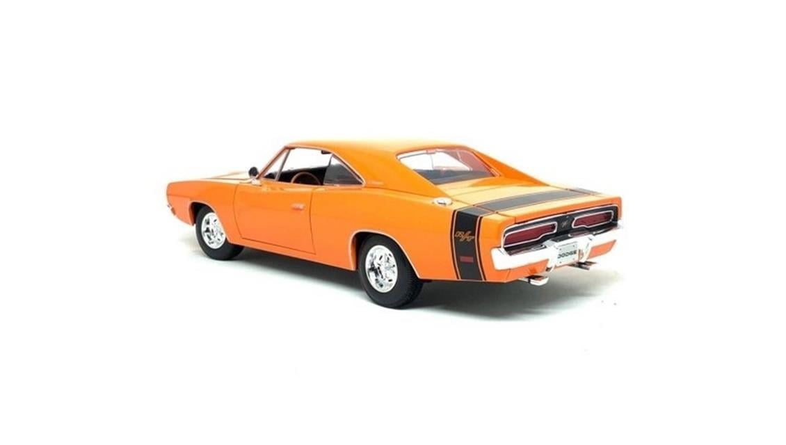 Maisto 31387 1/18 1969 Dodge Charger R/T, Orange, Sergilemeye Hazır Metal Araba Modeli