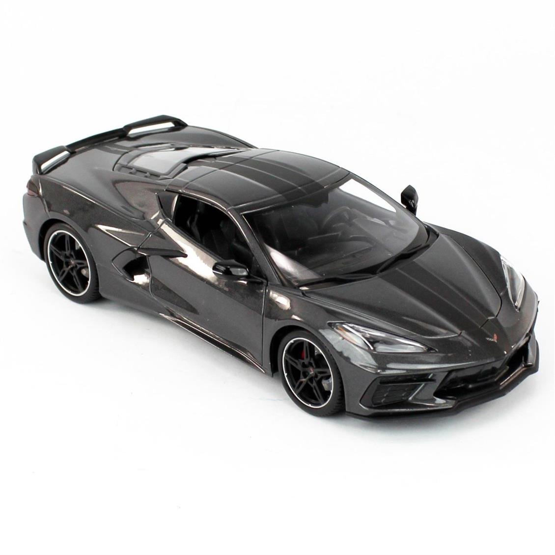 Maisto 31447 1/18 2020 Chevrolet Corvette Stingray, Gri, Sergilemeye Hazır Metal Araba Modeli