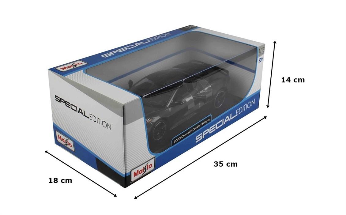 Maisto 31447 1/18 2020 Chevrolet Corvette Stingray, Gri, Sergilemeye Hazır Metal Araba Modeli