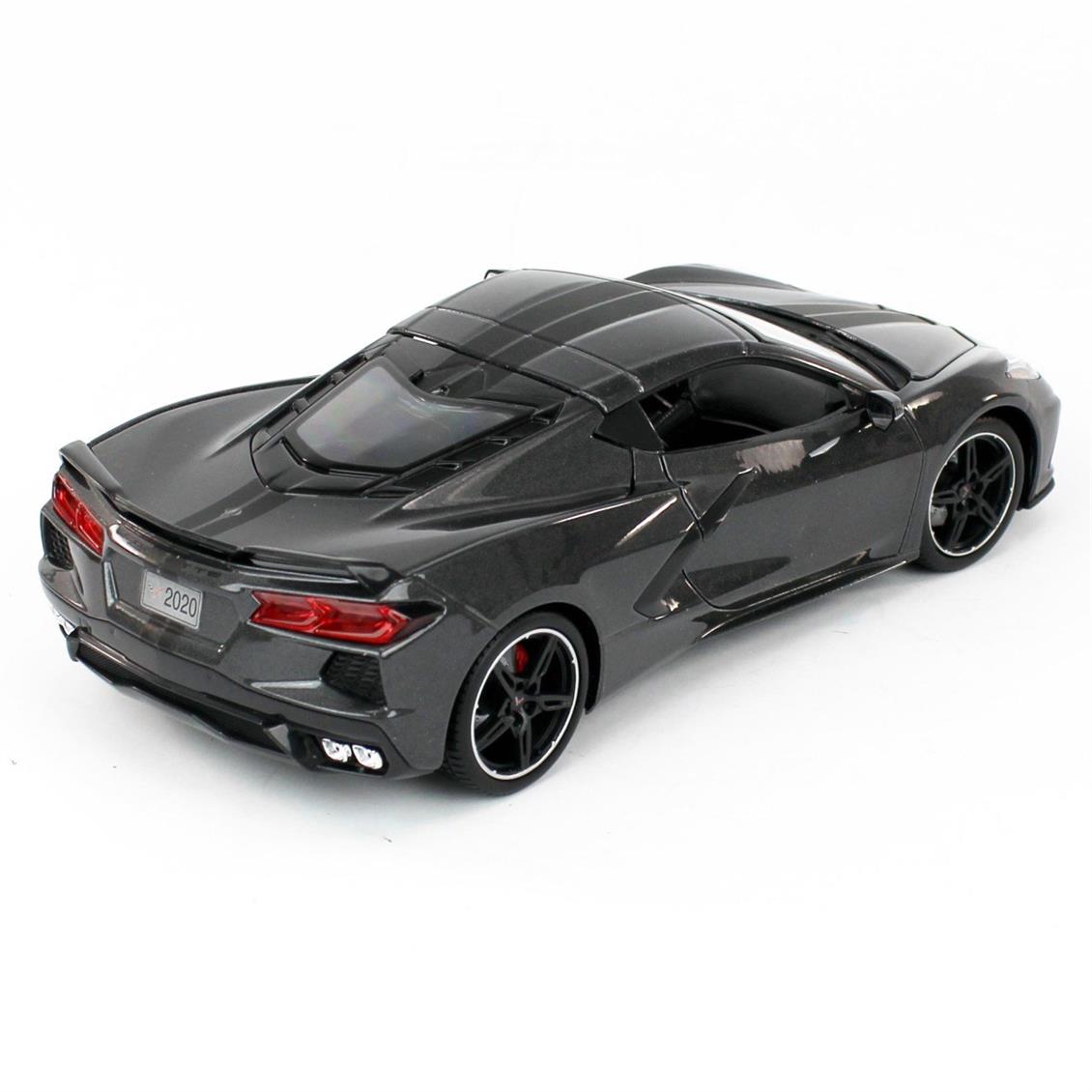 Maisto 31447 1/18 2020 Chevrolet Corvette Stingray, Gri, Sergilemeye Hazır Metal Araba Modeli