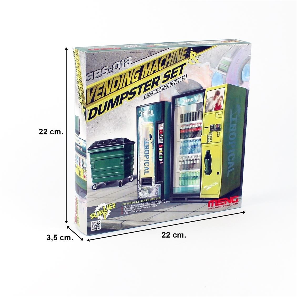 Meng SPS-018 1/35 Ölçek Otomat ve Çöp Bidonu Seti, Plastik Model Kiti