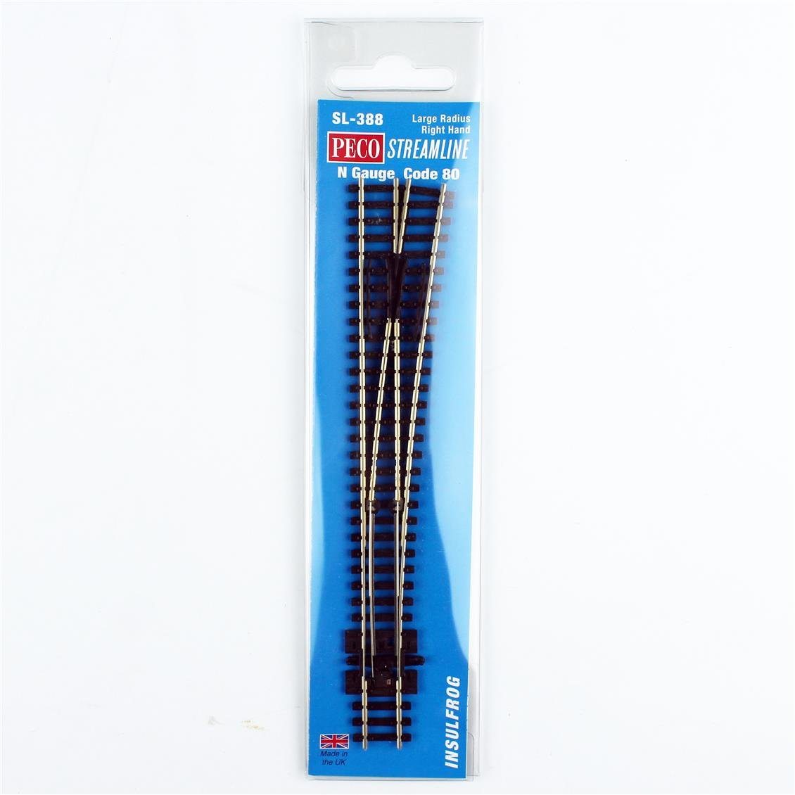 Peco SL-388 Code 80 1/160 Ölçek, 914 mm. Çap, Geniş Açı Sağ Makas, Model Tren Rayı