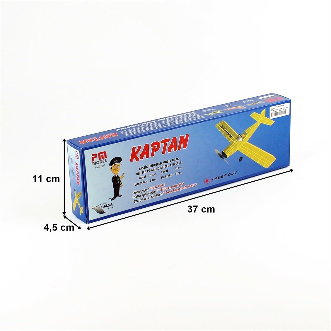 PM Model 2004 KAPTAN, Alttan kanatlı, Lastik Motorlu Serbest Uçuş Model Kiti