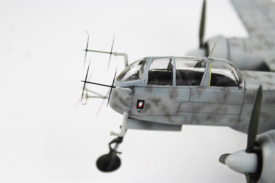 QD034 1/72 HE-219 Sergilemeye Hazır Plastik Uçak Maketi
