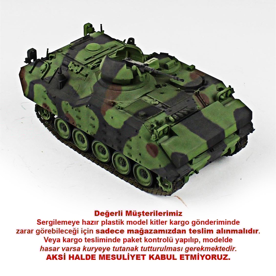 QD219 1/35 FNSS ZPT 12.7 mm.  Kuleli, AFV Club, Sergilemeye Hazır Plastik Tank Maketi