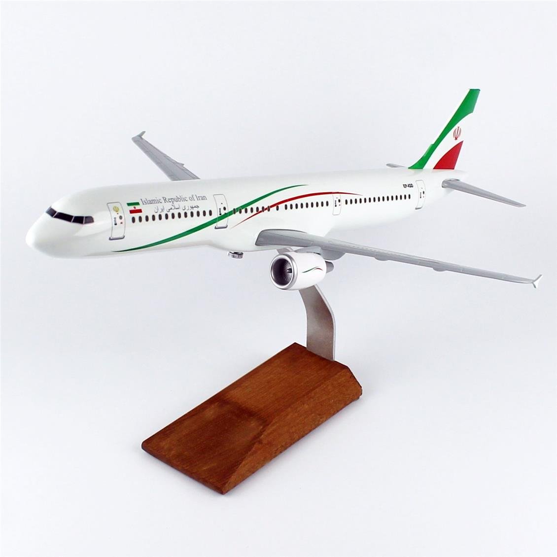 THY049 1/100 Ölçek, Islamic Rebublic of Iran A321-200 Yolcu Uçağı, Sergilemeye Hazır Ahşap Standlı Model