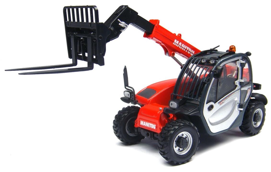 Universal Hobbies UH2924 1/32 Manitou MT 625 T Confort Avec Forklift, Sergilemeye Hazır Metal İş Makinası Modeli
