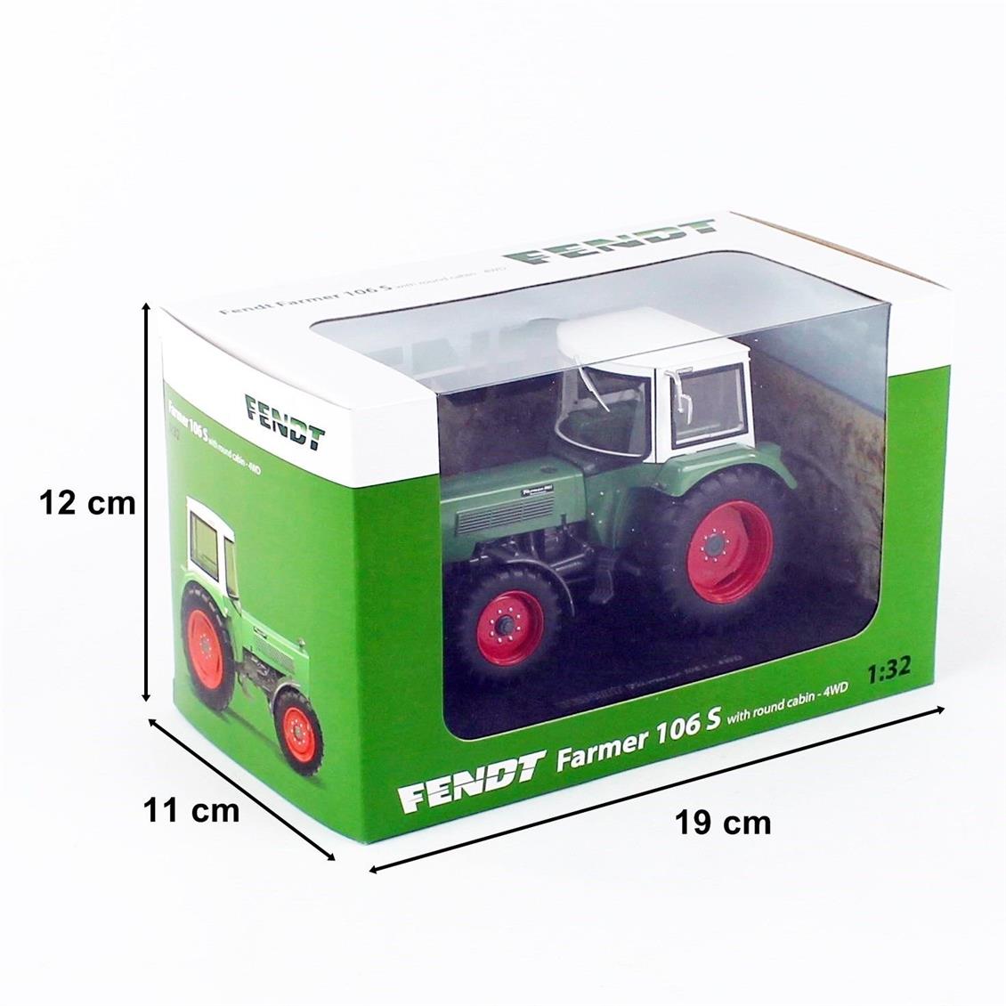 Universal Hobbies UH5312 1/32 Fendt Farmer 105S Turbomatik Kabinli Traktör, Sergilemeye Hazır Metal Tarımsal Makina Modeli