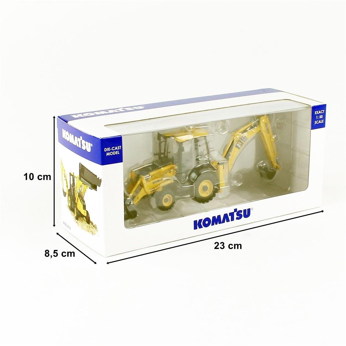 Universal Hobbies UH8142 1/50 Komatsu WB93-R 2WD Backhoe Loder, Sergilemeye Hazır Metal İş Makinası Modeli