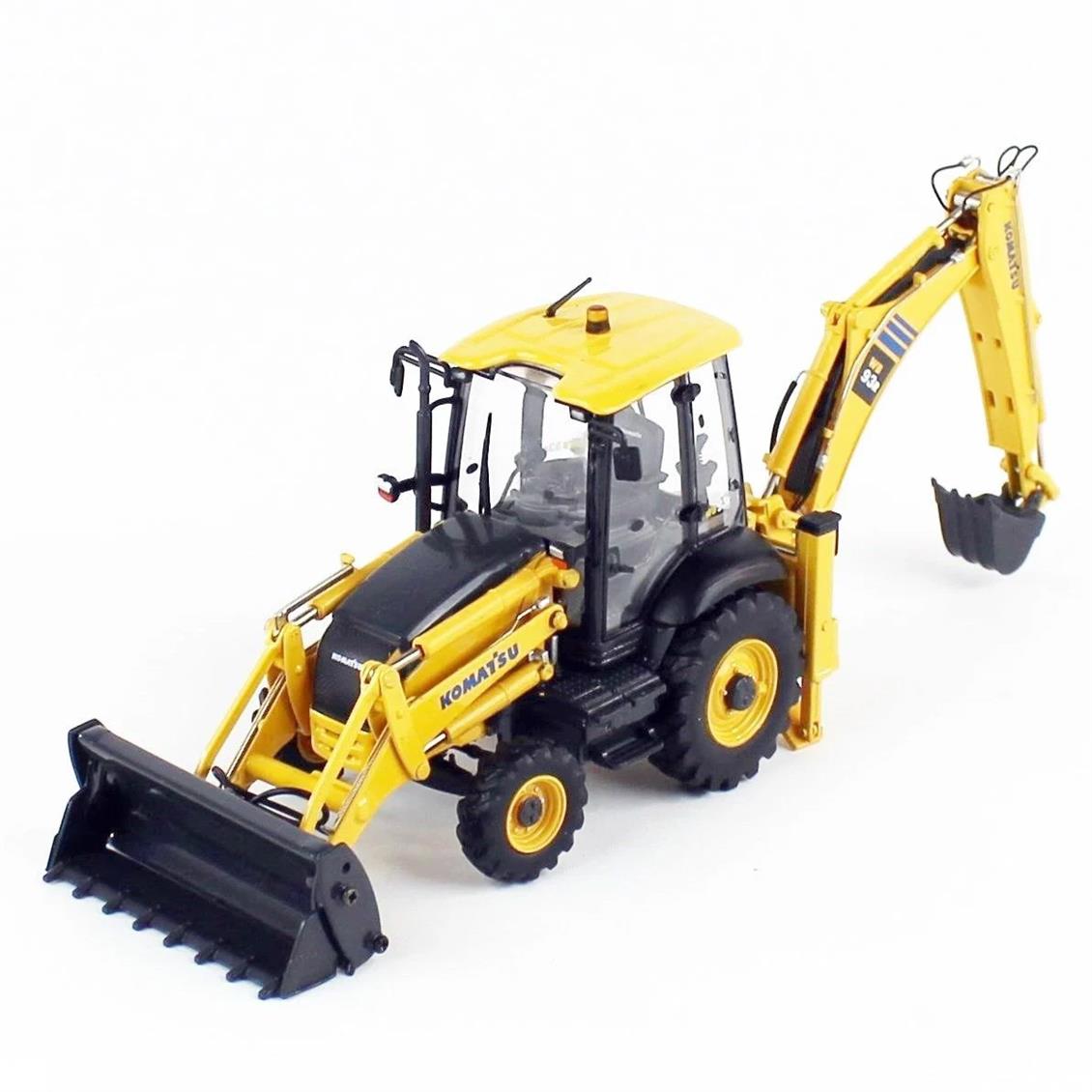 Universal Hobbies UH8142 1/50 Komatsu WB93-R 2WD Backhoe Loder, Sergilemeye Hazır Metal İş Makinası Modeli