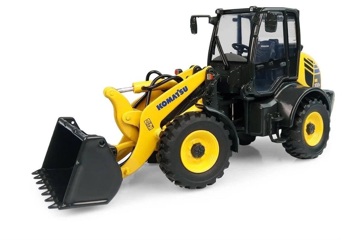 Universal Hobbies UH8145 1/50 Komatsu WA100M-8 Tekerlekli Loder, Sergilemeye Hazır Metal İş Makinası Modeli