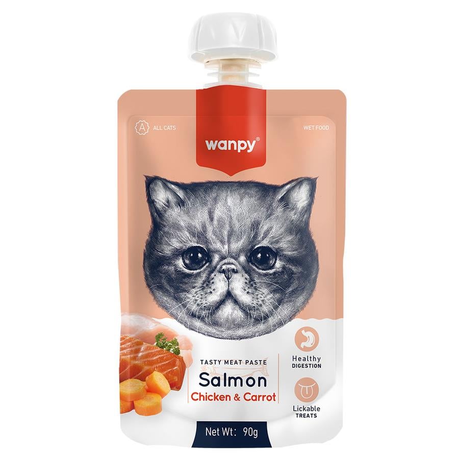 Wanpy Taze Somon & Tavuklu Kedi Et Ezmesi 90 gr