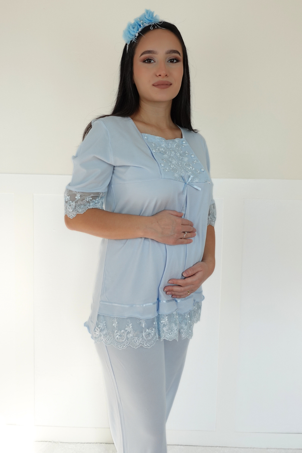 Aden Model Mavi Lohusa Pijama