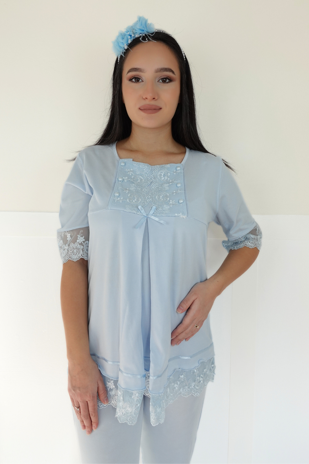 Aden Model Mavi Lohusa Pijama