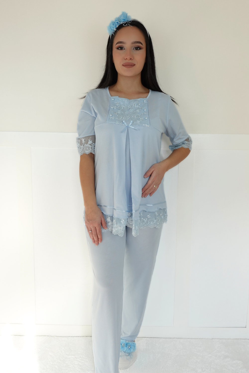 Aden Model Mavi Lohusa Pijama